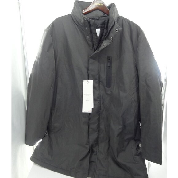 $395 Calvin Klein Extreme Slim Fit Raincoat Parka Black Men's 44 Reg - Picture 3 of 12